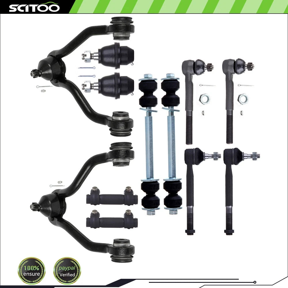 12Pcs Control Arm Ball Joint Tie Rod Sway Bar for Cadillac Escalade (1999–2000)