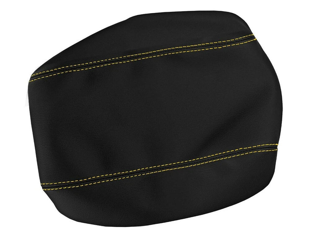Leather Console Lid Armrest Cover for Toyota Camry (2002–2006) Yellow Stitch