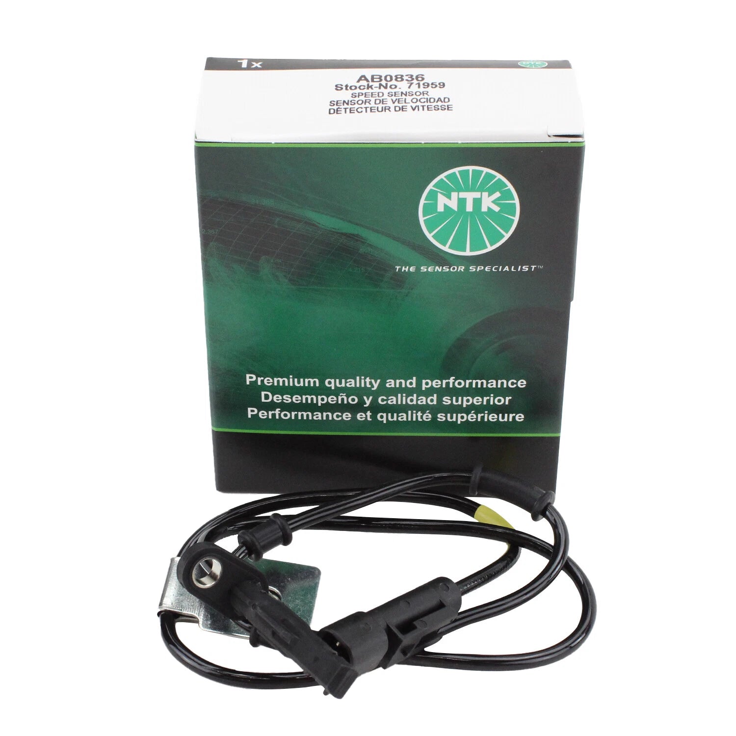 NTK Front Driver Left ABS Wheel Speed Sensor for (AB0836)
