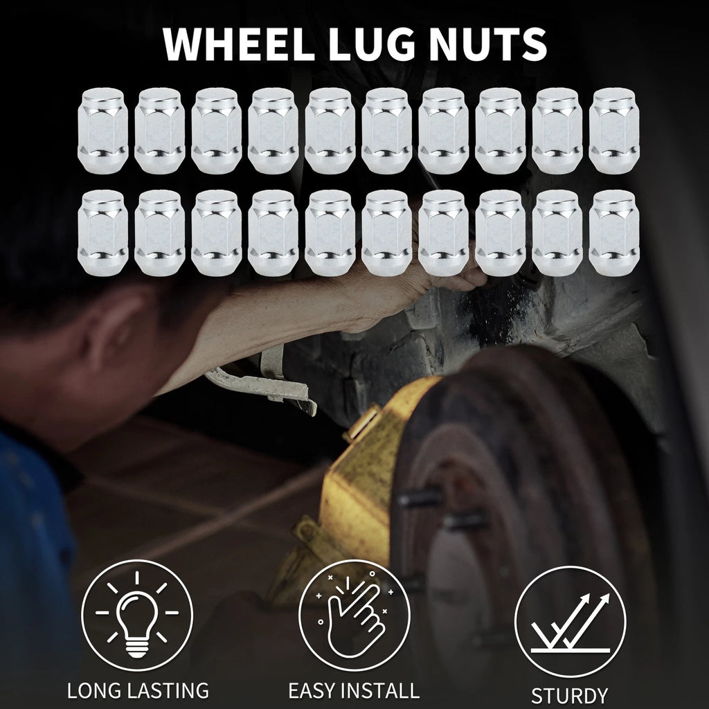 20 Pcs M12x1.5mm Wheel Lug Nuts 34mm for Hyundai Chrysler Toyota Kia