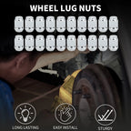 20 Pcs M12x1.5mm Wheel Lug Nuts 34mm for Hyundai Chrysler Toyota Kia