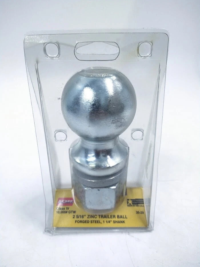 2X Zinc Trailer Ball for Class IV (35-29) 2 5/16'' Forged Steel Shank