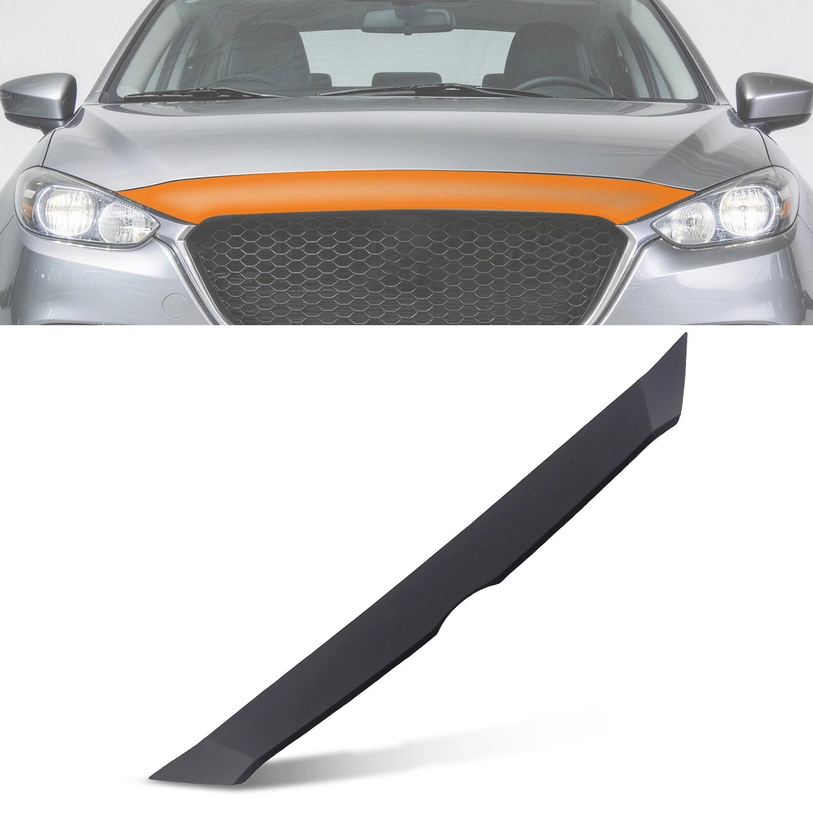 Front Bumper Grille Cover for Mazda 3/3 Sport (2014–2016) BJS75003351 Black