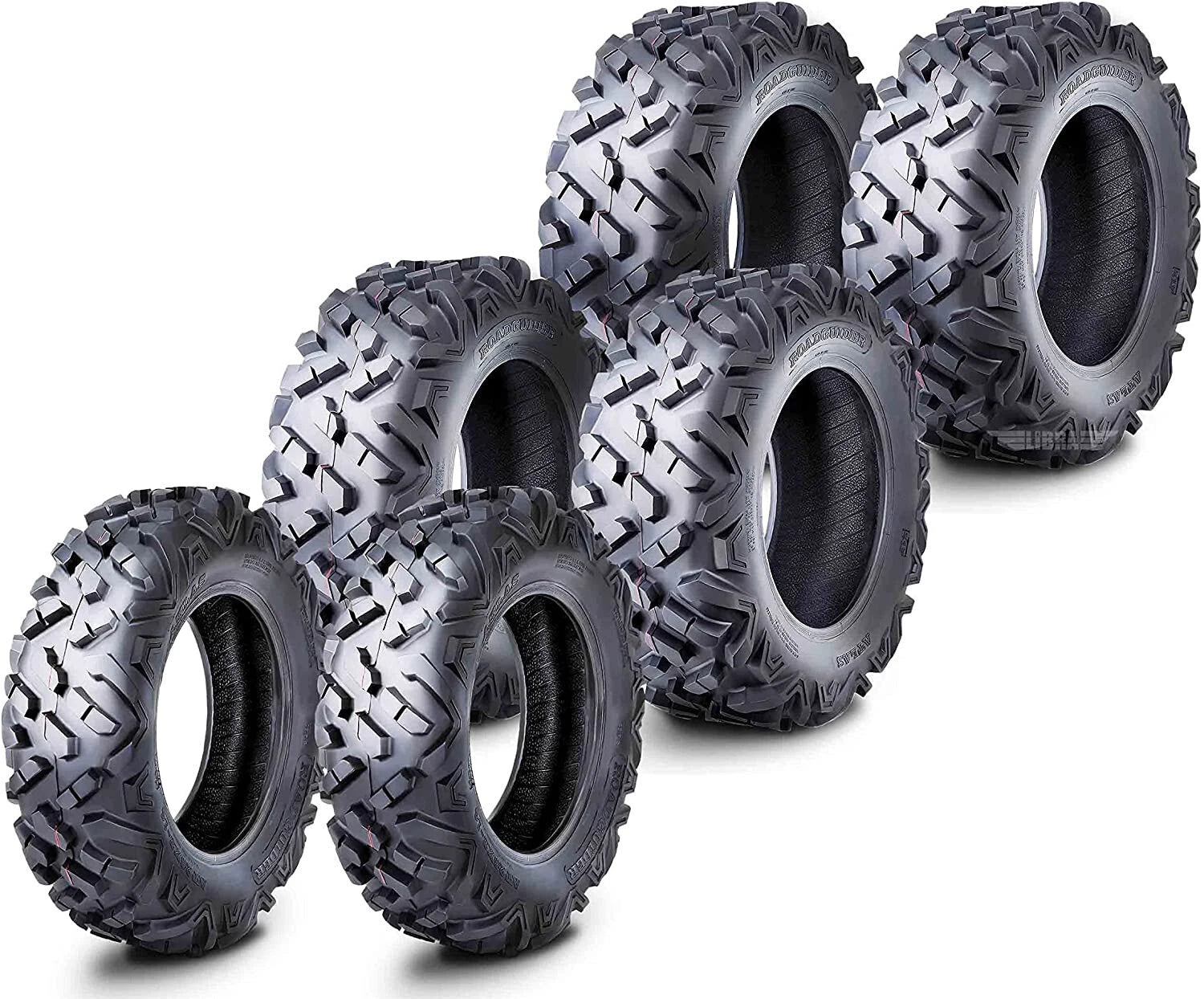 Set of 6 UTV ATV Tires 26x8-14 Front & 26x10-14 Rear 6PR for 6 Wheelers