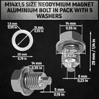 2X M14x1.5 Magnetic Oil Drain Plug for Universal Car (All Models)