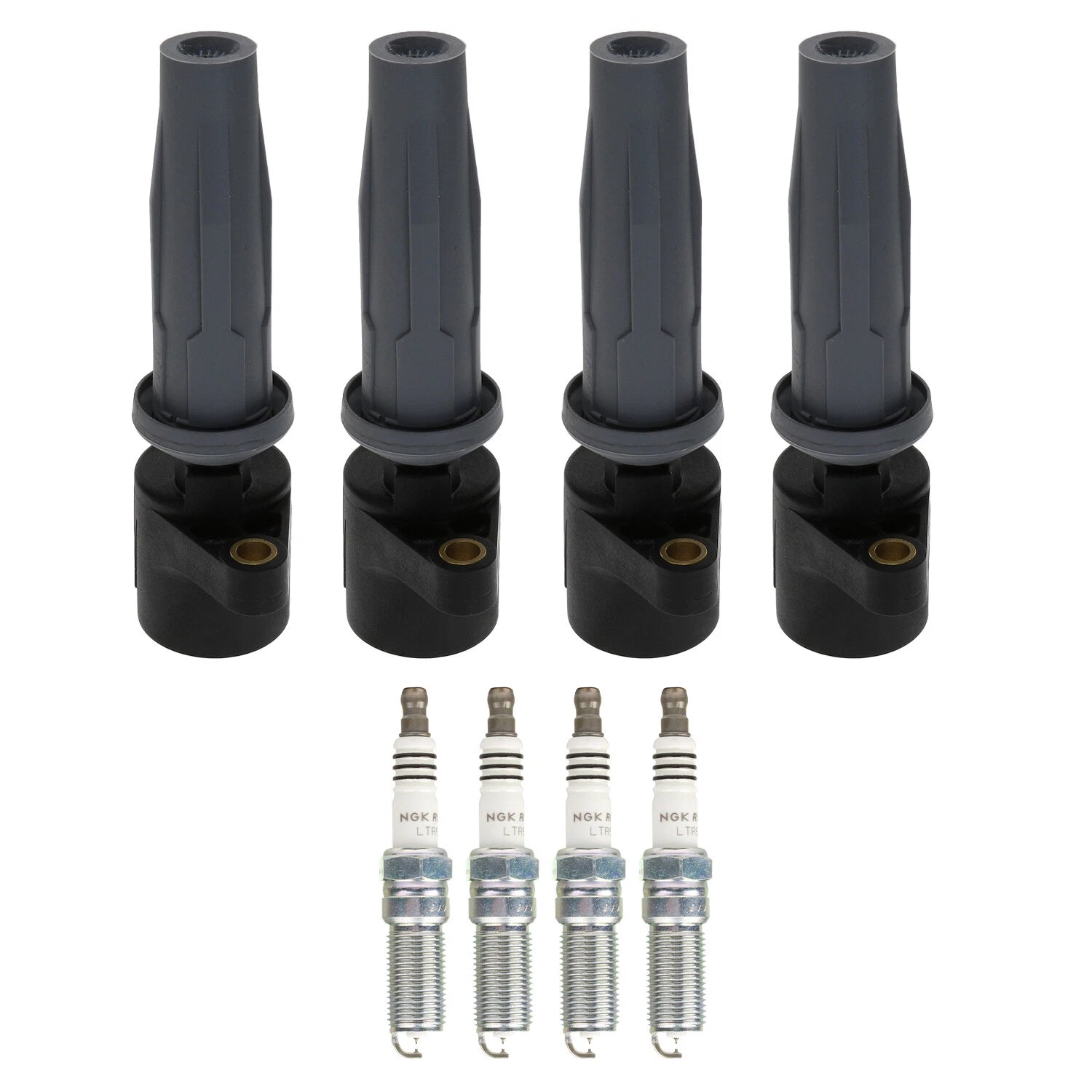 Set of 4 Ignition Coils & Spark Plugs for C-Max MKZ Milan (NGK, Bosch)