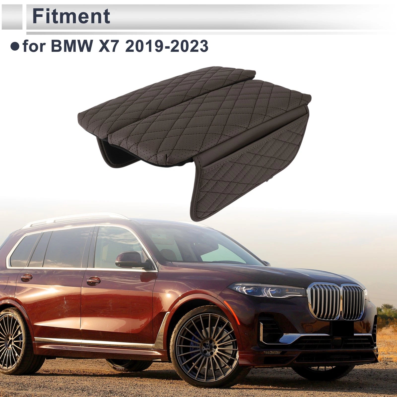 Center Console Cover Set of 2 for BMW X7 (2019–2023) Deep Brown