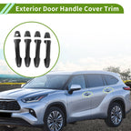 Exterior Door Handle Cover Trim for Toyota Highlander (2015–2019) Carbon Fiber Black