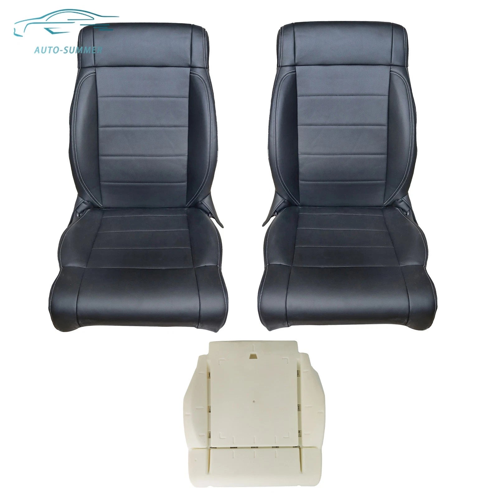 Front Driver Seat Cover Set for Jeep Wrangler (2007-2012) - Black Foam