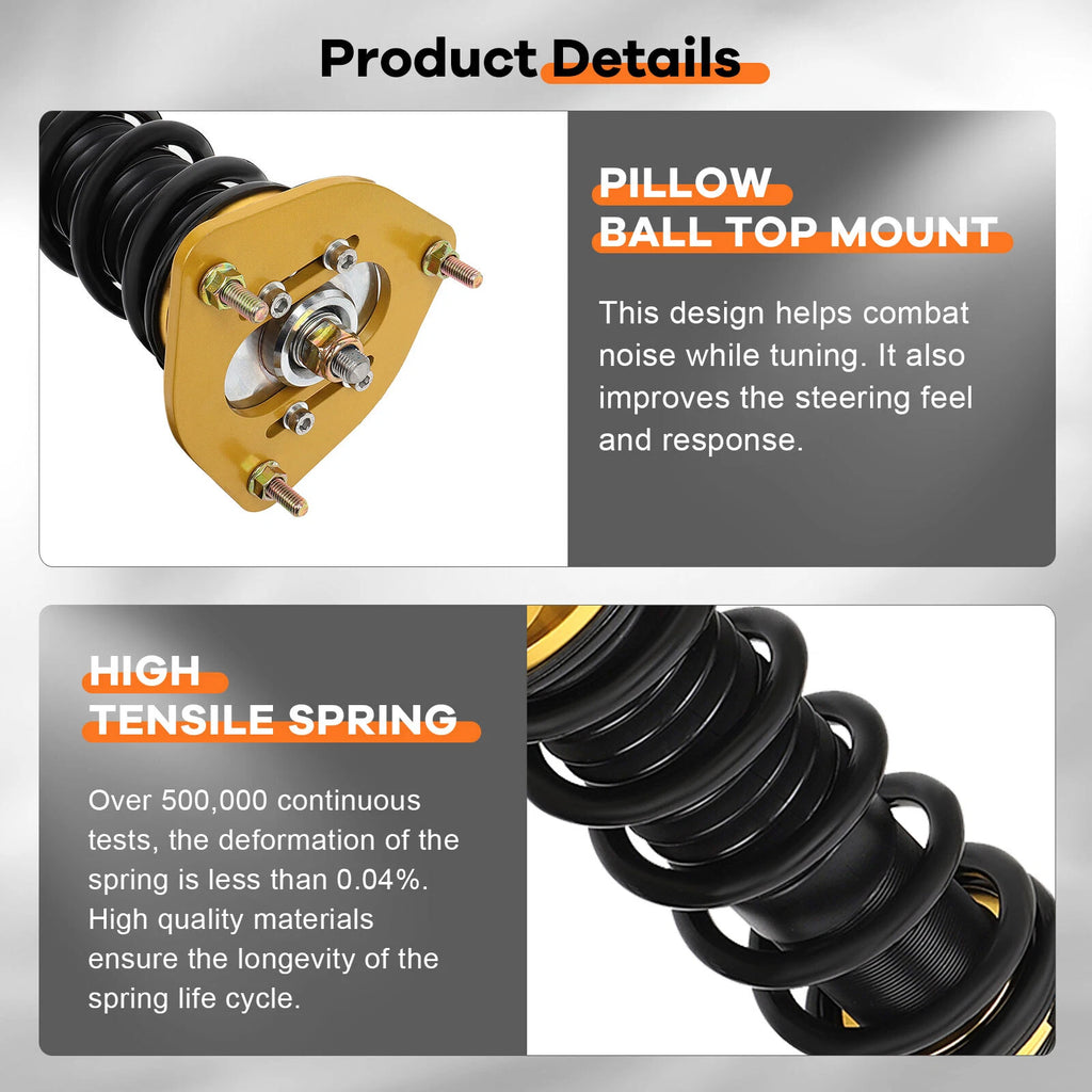 Coilovers for Subaru Impreza WRX (2002-2007) Yellow Shock Absorber Kit