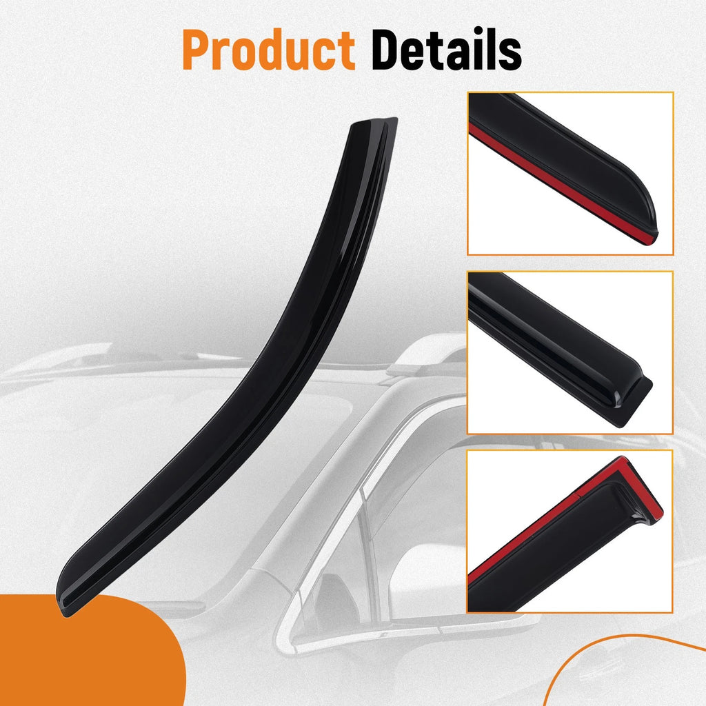 Set of 4 Wind Deflectors for Toyota Tundra Double Cab (2007–2021)
