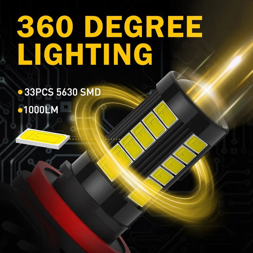 AUXITO LED Fog Driving Lights for H11 H16 H8 (6000K)