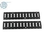 Set of 2 Black Steel E Track Tie Down Rails for Garages Vans Trailers
