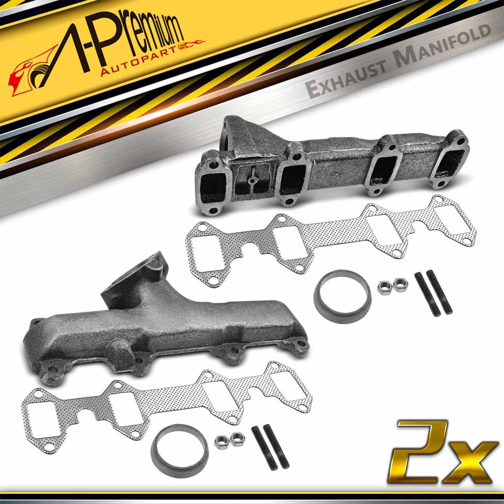 2X Exhaust Manifold with Gasket for Ford F-150, F-250 (1975–1976)