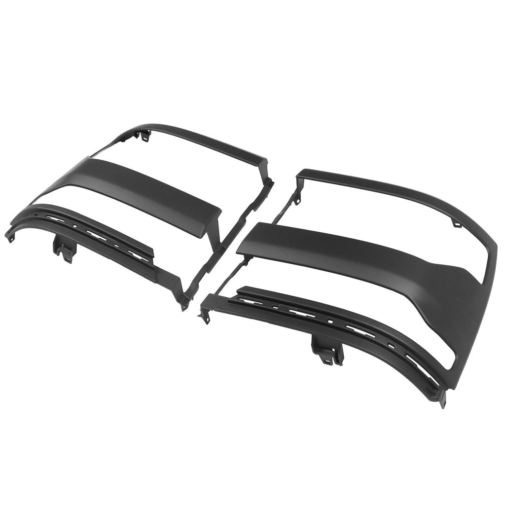Pair of Black Headlight Trim Bezel Covers for Chevy Silverado 1500 (2016–2018)