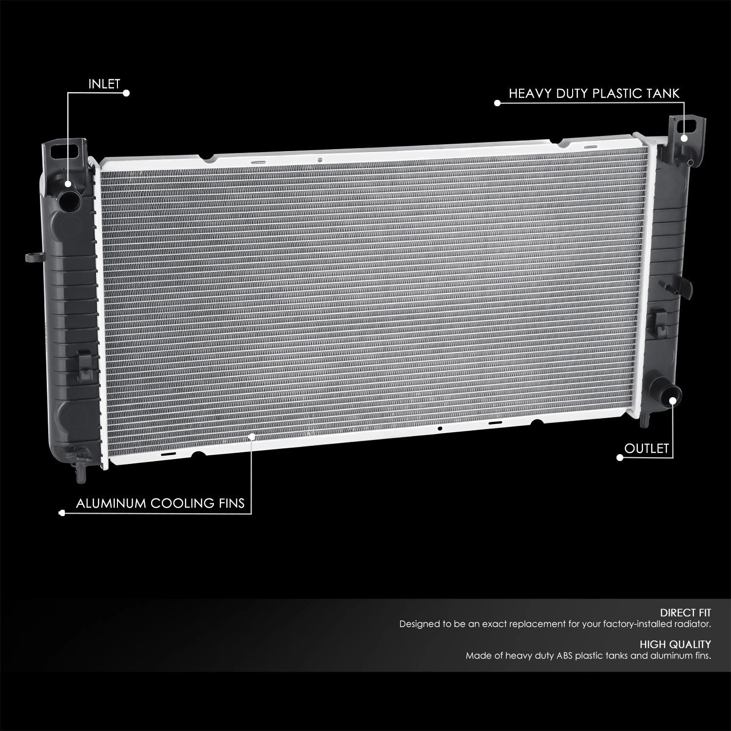 Aluminum Core Radiator for GMC Sierra 1500/2500/3500 (1999–2007) DPI 2372