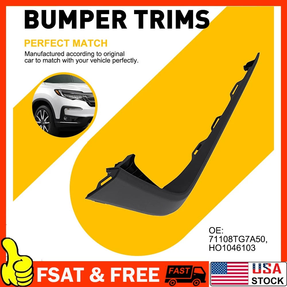 Front Driver Side Upper Bumper Cover Molding for Honda Pilot (2019â2022)