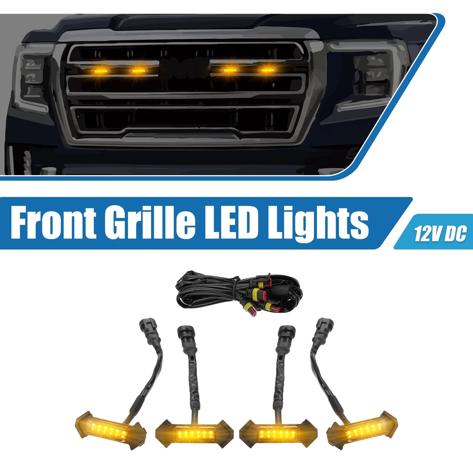 LED Front Grille Lights for Toyota Tacoma TRD PRO (2016–2022) Amber