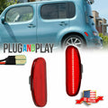2X Red Lens LED Rear Bumper Side Marker Lights for Nissan Cube (2009–2014)