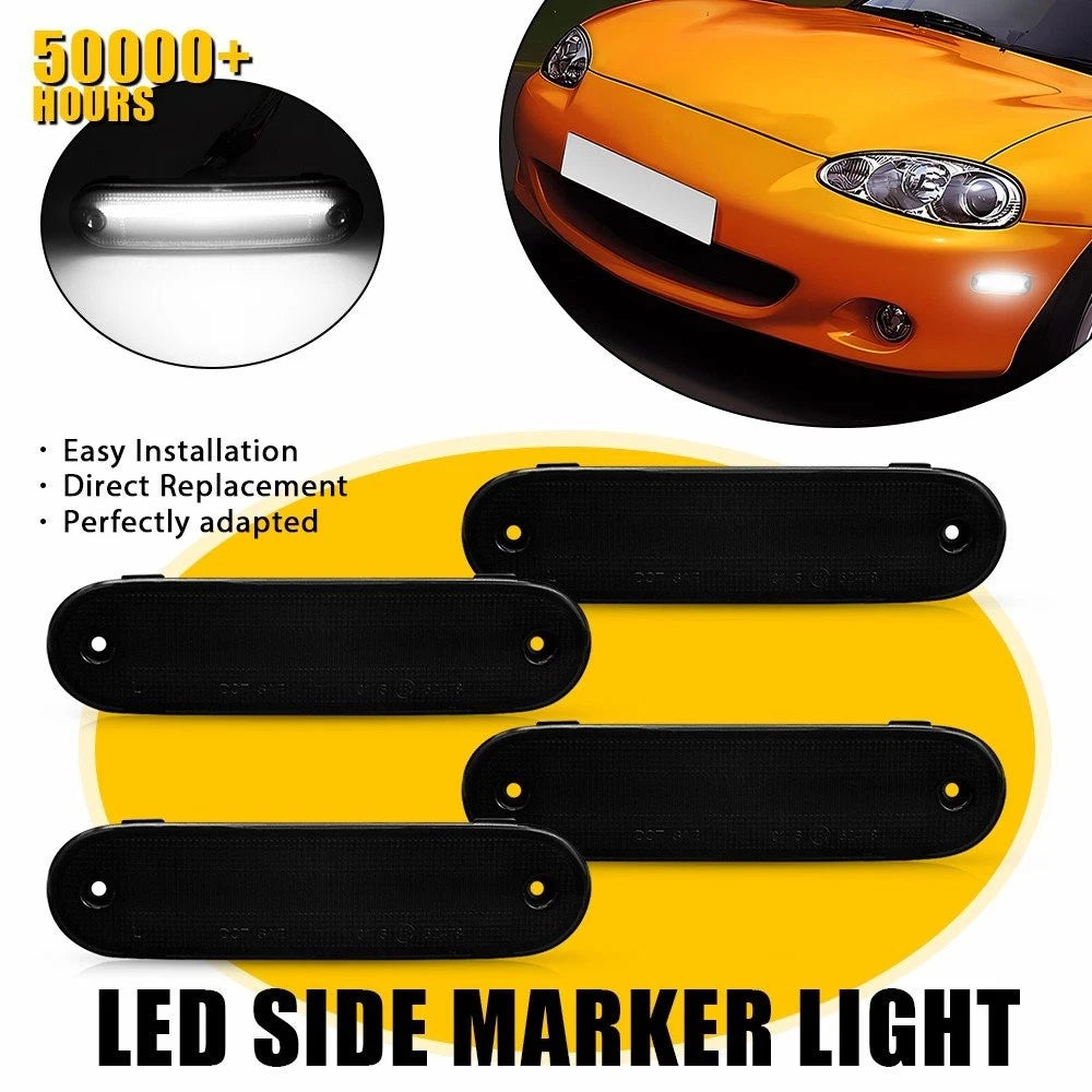 Set of 4 LED Front Rear Side Marker Lights for Mazda MX-5 Miata (1990–2005)