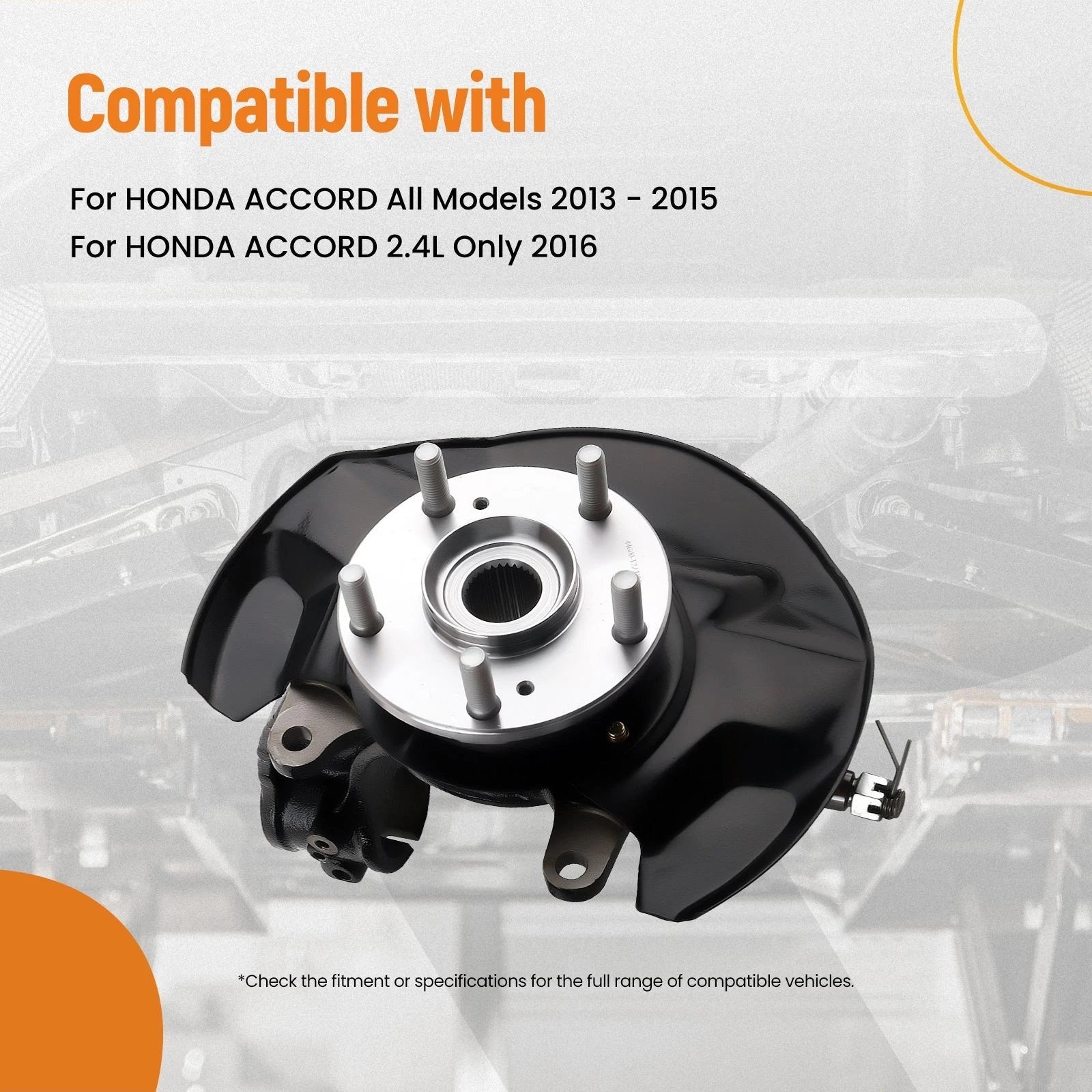 Pair Front Wheel Bearing Hub Knuckle Assembly for Honda Accord