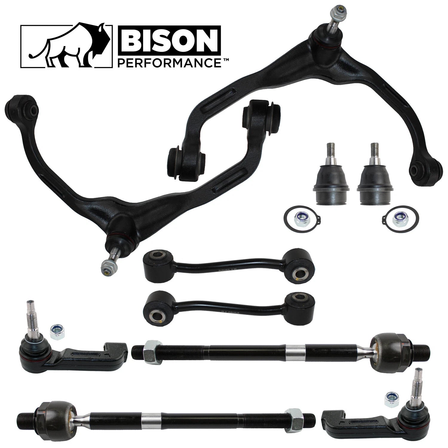 10pc Front Upper Control Arm Sway Bar Tie Rod End Kit for Dodge