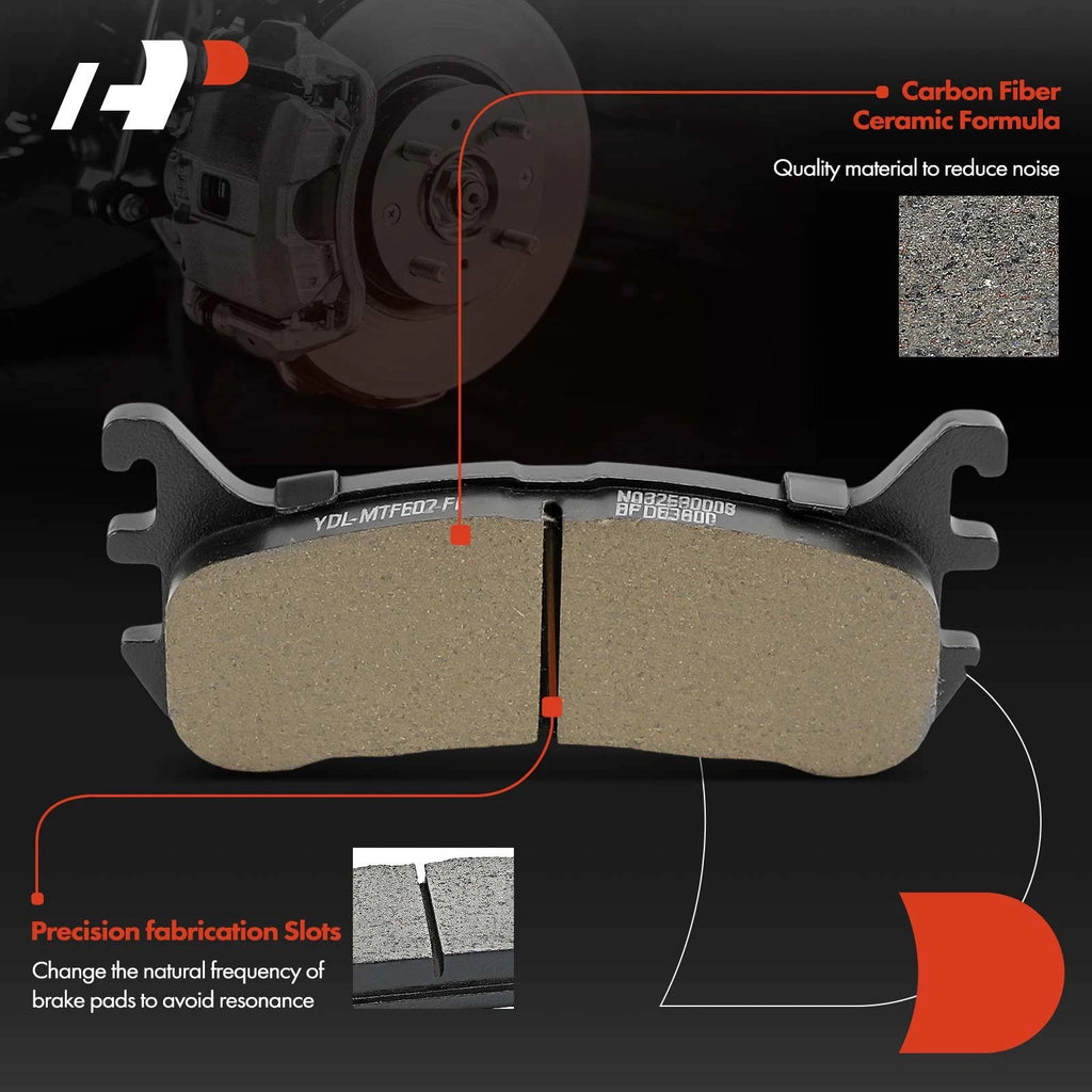 Set of 4 Rear Ceramic Brake Pads for Ford Escort Mazda Protege (1990–2002)