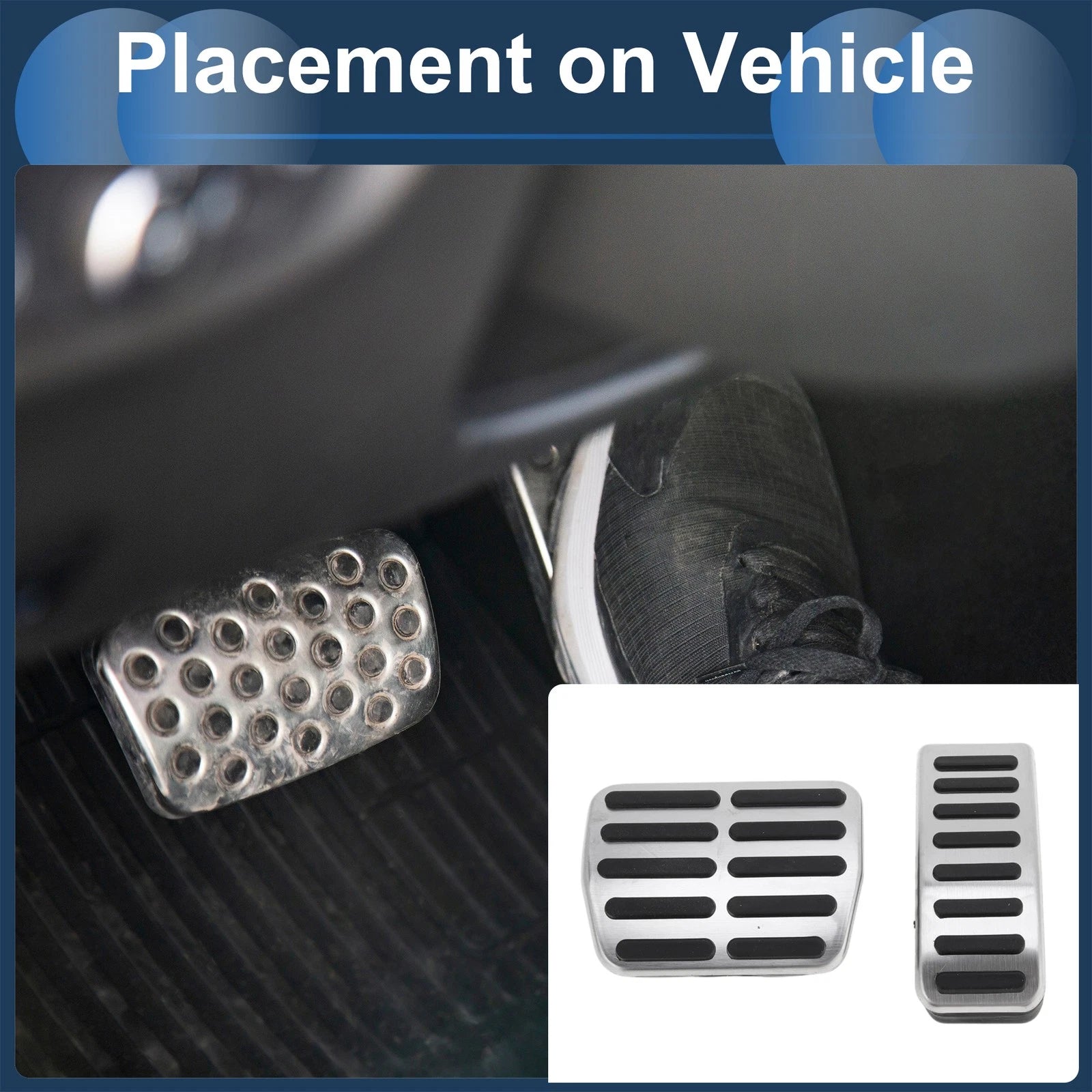 Set of 1 Automatic Footrest Pedals Cover for Volkswagen Golf (1997–2005) Silver Tone