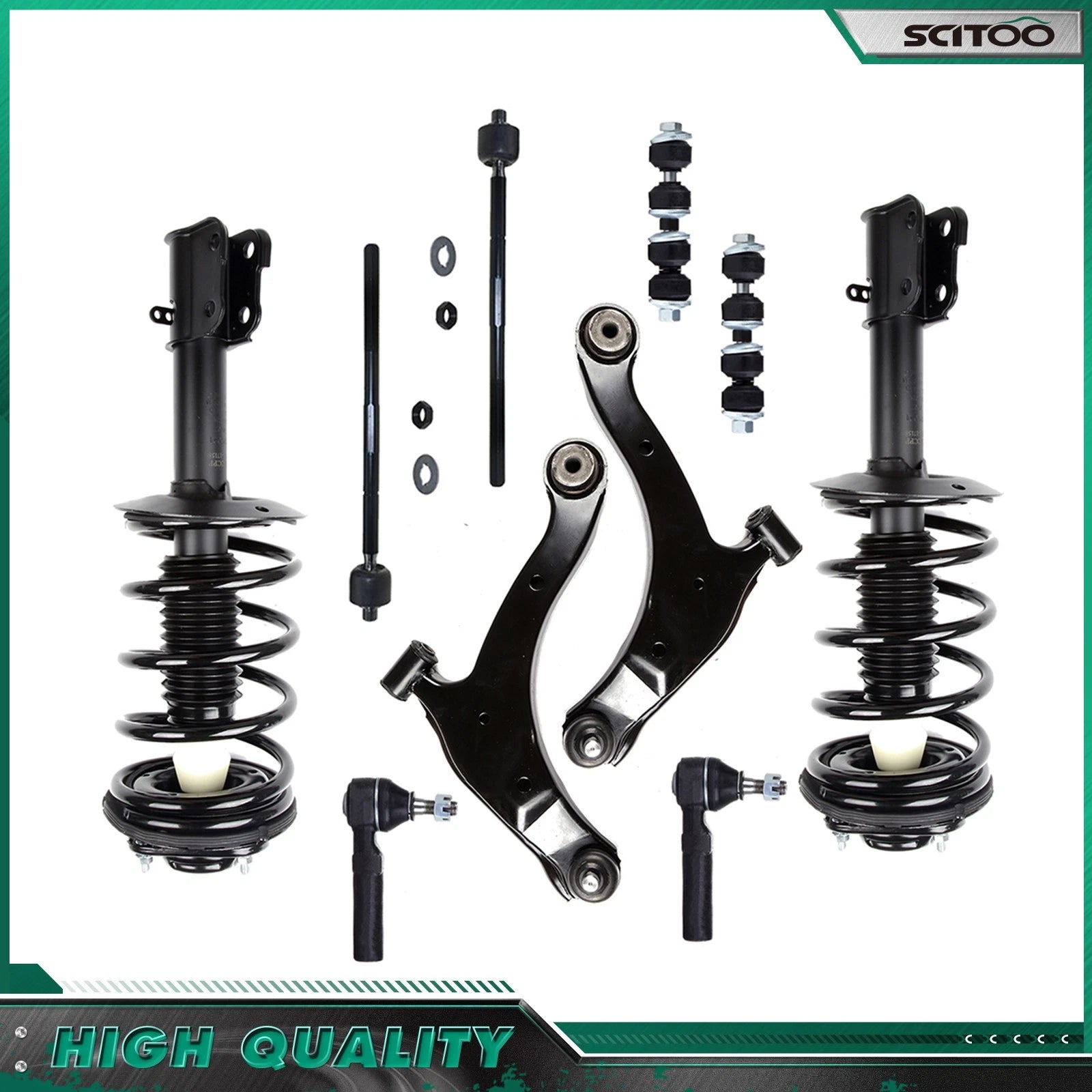Complete Front Struts Lower Control Arms Sway Bar Kit for Dodge Neon SX (1995–2005)