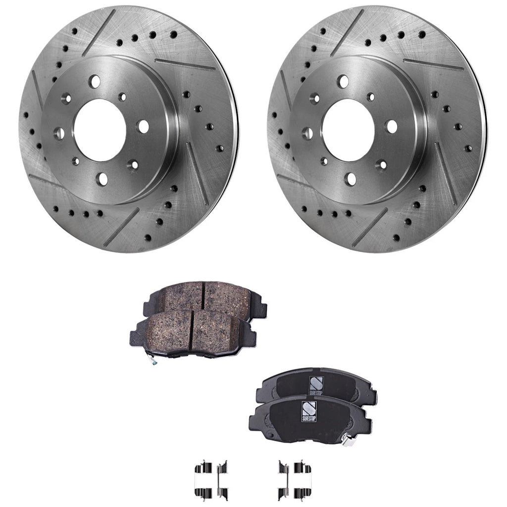Front Brake Disc Rotors and Pads Kit for Honda Insight Civic (1996–2003)