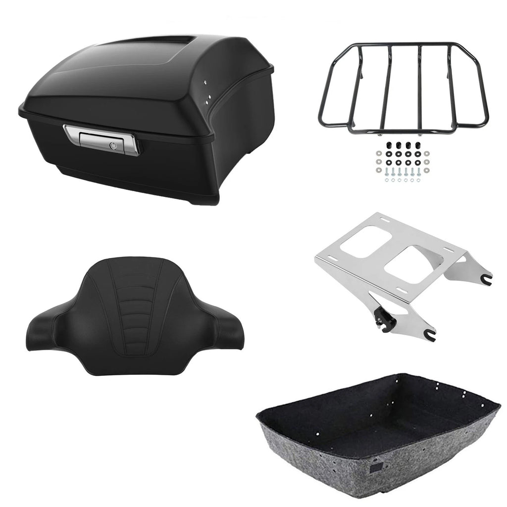 Matte King Trunk Luggage Backrest Pad Mount Rack for Harley Road Glide (2014–2026)