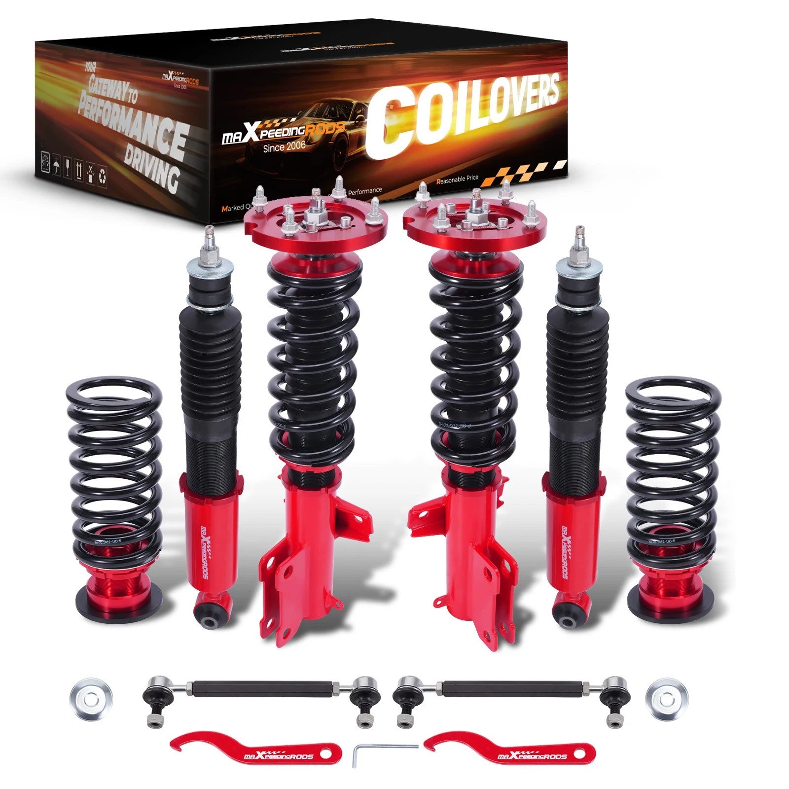 Coilovers 24-Step Damping Adjustable Suspension Set for Ford Mustang (2005–2014)