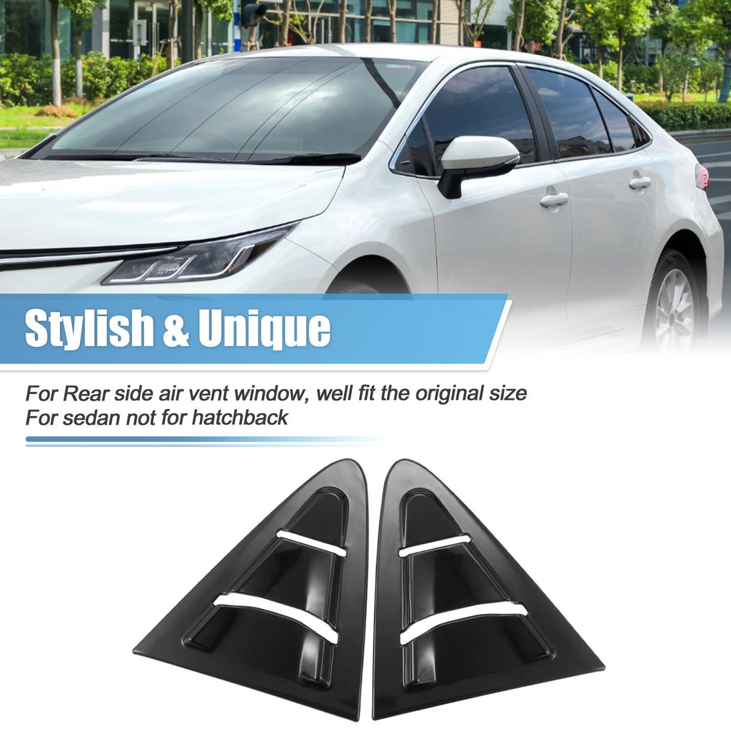 1 Pair Rear Side Window Louvers for Toyota Corolla  Gloss Black