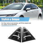 1 Pair Rear Side Window Louvers for Toyota Corolla  Gloss Black