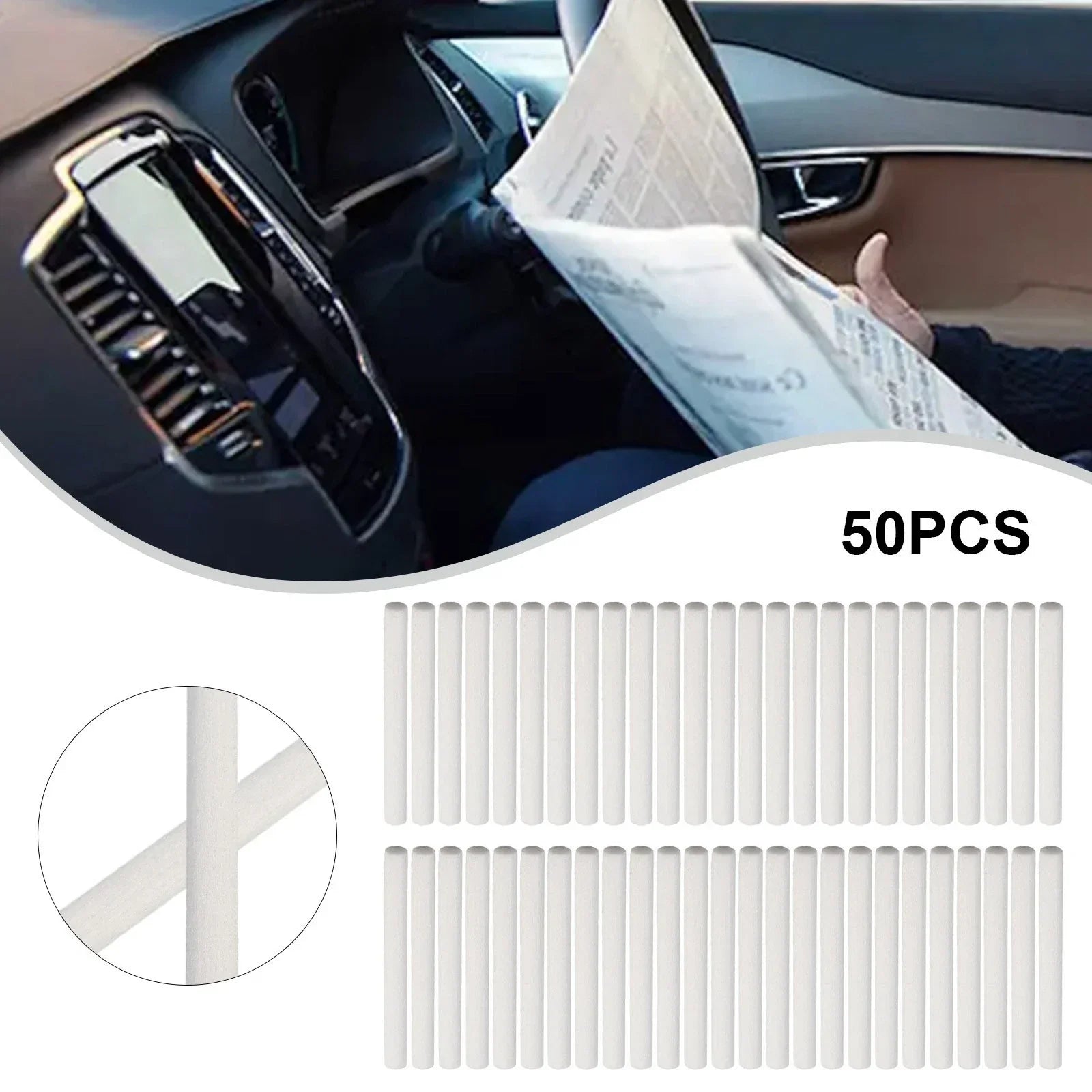 50-Piece Car Humidifier Diffuser Filter Sponges Refill-Sticks