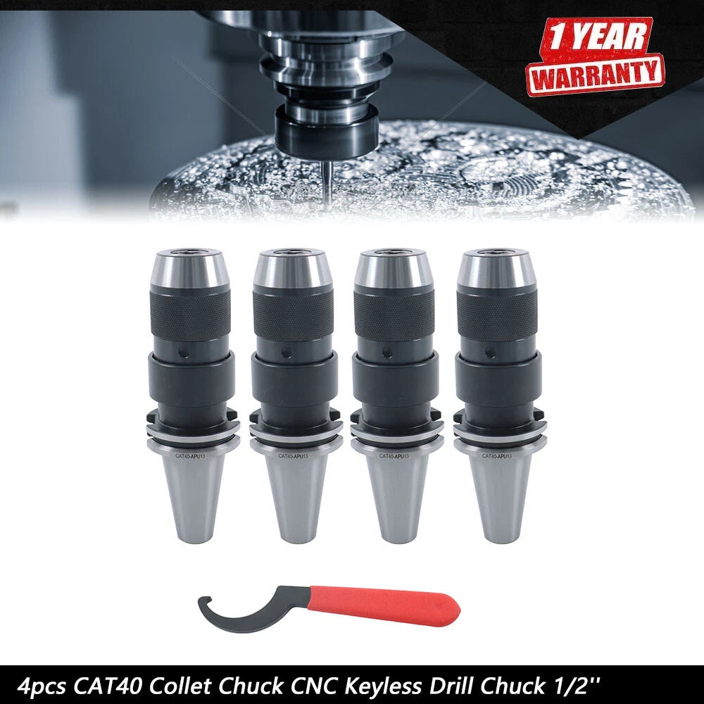 Set of 4 CAT40 Collet Chucks for HAAS CNC Machines