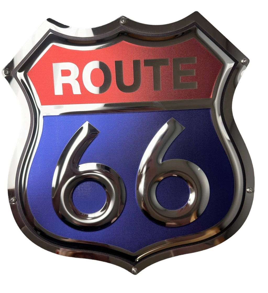 Route 66 Metal Sign 3D Design for Chevrolet Camaro (1967–1969)