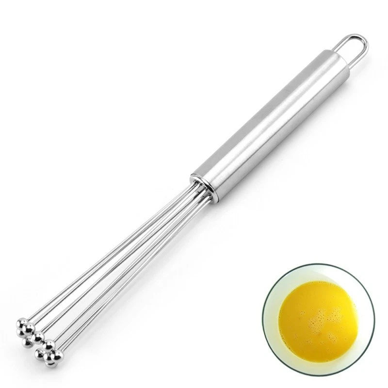 2X Stainless Steel Ball Whisk Eggbeater Mixing Tools for Kitchen