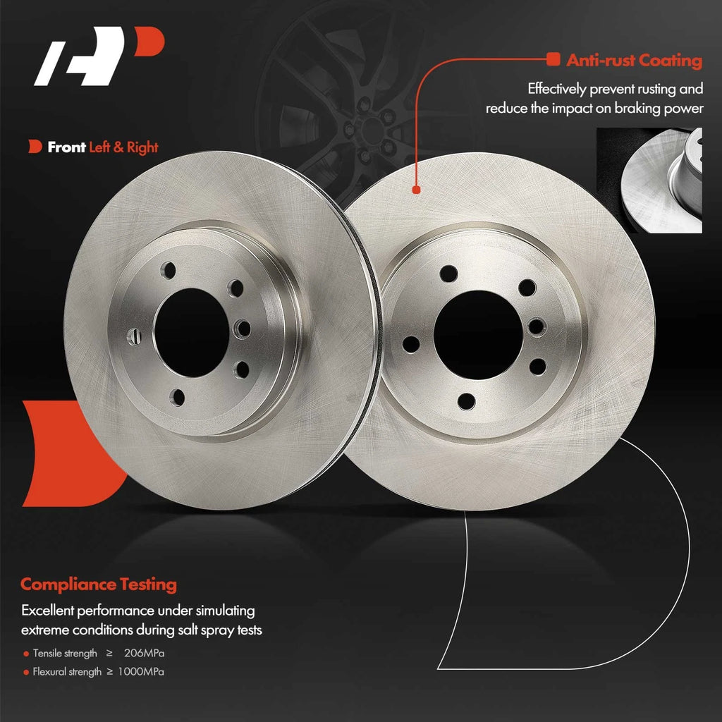2Pcs Front Disc Brake Rotors for BMW 330Ci 330xi 330i (2001–2006)