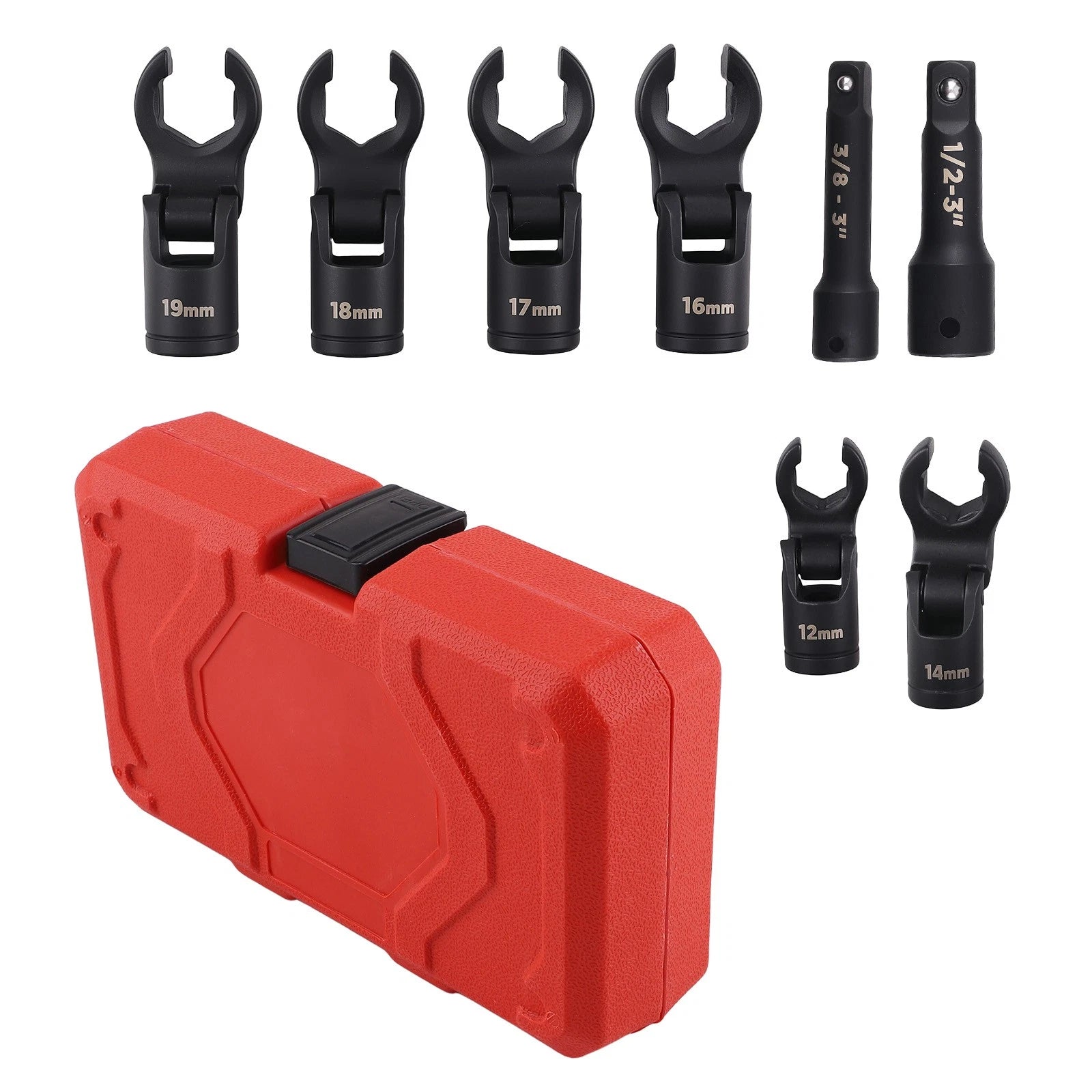 8pc Flex Head Crows Flare Nut Wrench Socket Set for Automotive