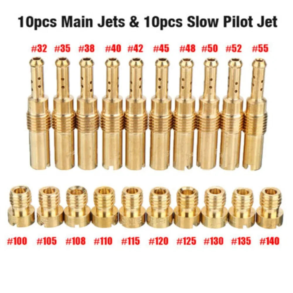 10x Carburetor Main Jet & Slow/Plot Jet Kit for PWK Keihin OKO CVK PE