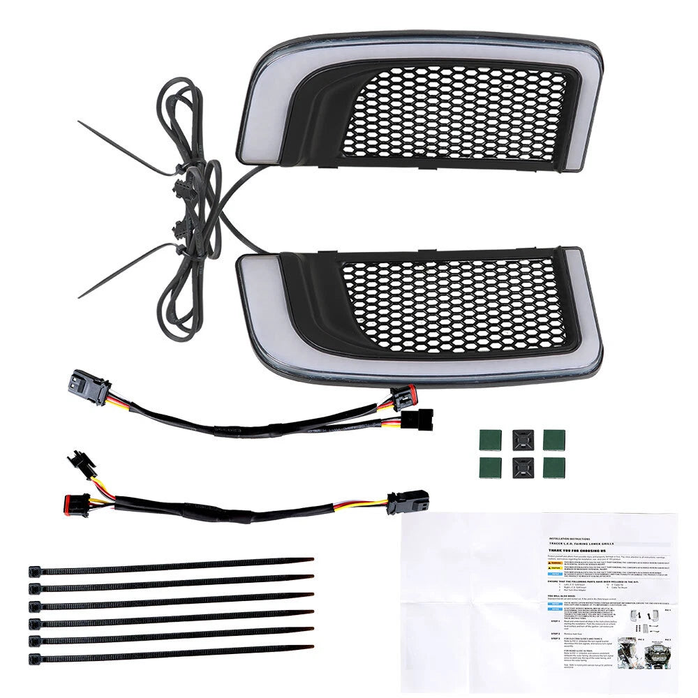 LED Running Light Turn Signal Fairing Lower Grills for Electra Glide Road Glide
