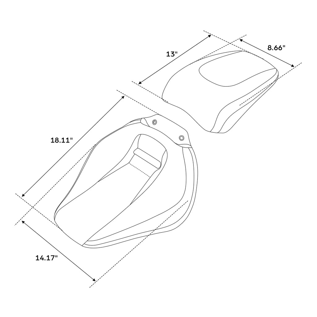 Driver Passenger Seats for Harley Breakout FXBR FXBRS (2018–2023) Black