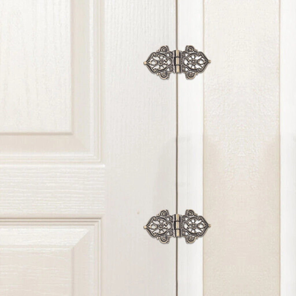 Set of 10 Decorative Bronze Zinc Alloy Hinges for Wine Boxes