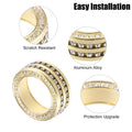 AC Tune Knob Cover Ring for BMW 3 Series F30 Gold Tone 3 x Pcs