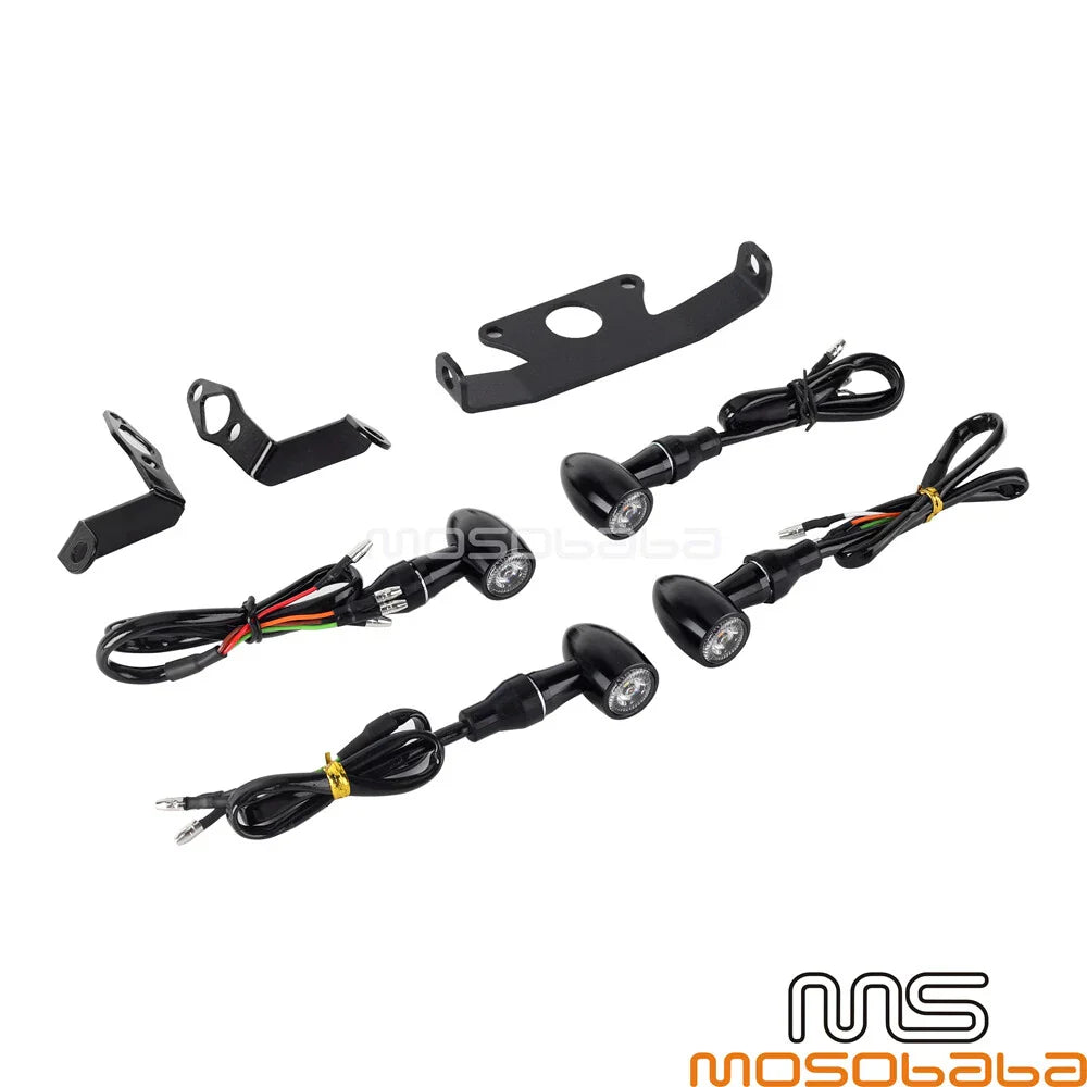 3 x Black Bullet 3 in 1 LED Turn Signal Tail Lights for Sportster S