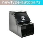 Black Aluminum Tool Box with Saddle Step for Semi Truck (28"x25"x18")