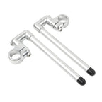 37MM Clip-On Handlebar for Universal Cafe Racer 7/8" Fork Tube Silver