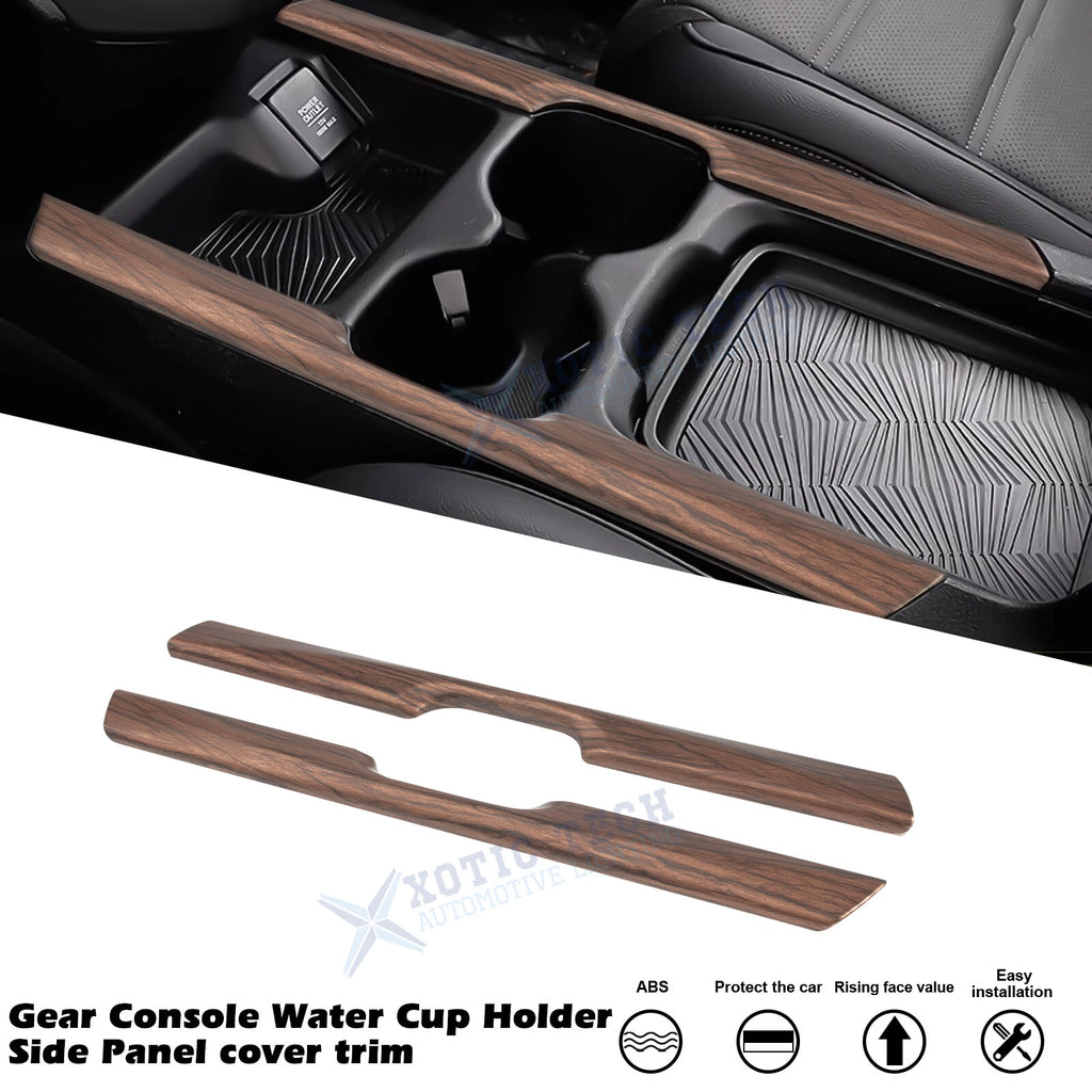 Peach Wood Style Console Cup Holder Panel Stripe Cover for Honda CR-V (2017–2020)