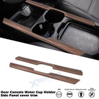 Peach Wood Style Console Cup Holder Panel Stripe Cover for Honda CR-V (2017–2020)